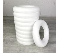 Lealoo Lot de 10 Demi Anneaux de 20 cm en Polystyrène, Couronne à Dos Plat de 3 cm de Haut