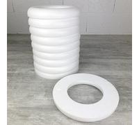 Lealoo Lot de 10 Demi Anneaux de 25 cm en Polystyrène, Couronne à Dos Plat de 3.6 cm de Haut