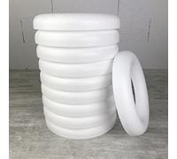 Lealoo Lot de 10 Demi Anneaux de 30 cm en Polystyrène, Couronne à Dos Plat de 4,5 de Haut