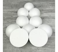 Lealoo Lot de 10 Demi-Sphères de 10 cm de diamètre, Dômes Pleins en polystyrène de 5cm de Haut