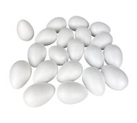 Lealoo Lot de 10 Oeufs de 10 cm de Haut en polystyrène Blanc Plein, Diamètre 8 cm, densité supérieure