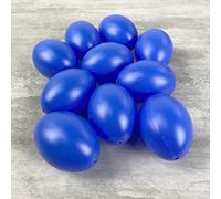Lealoo Lot de 10 Oeufs en Plastique Bleu Brillant, Hauteur 6 cm, déco de Pâques et Chasse aux Oeufs