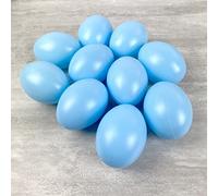 Lealoo Lot de 10 Oeufs en Plastique Bleu Clair, Hauteur 6 cm, déco de Pâques et Chasse aux Oeufs