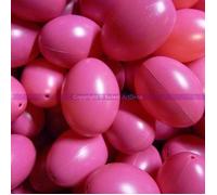 Lealoo Lot de 10 Oeufs en Plastique Rose Vif Brillant, Hauteur 6 cm, déco de Pâques et Chasse aux Oeufs
