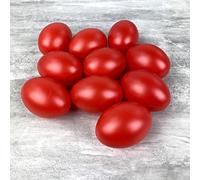 Lealoo Lot de 10 Oeufs en Plastique Rouge Brillant, Hauteur 6 cm, déco de Pâques et Chasse aux Oeufs