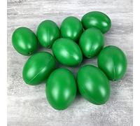 Lealoo Lot de 10 Oeufs en Plastique Vert Brillant, Hauteur 6 cm, déco de Pâques et Chasse aux Oeufs