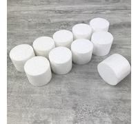 Lealoo Lot de 10 Petits cylindres en polystyrène, Haut. 4 cm, diam. 5 cm, Dummies en Styropor Blanc, à décorer