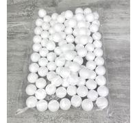 Lealoo Lot de 100 Petites Boules polystyrène diamètre 2 cm/20 mm, Balles Styro Blanc