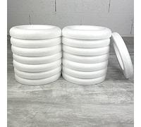 Lealoo Lot de 15 Demi Anneaux de 17 cm en Polystyrène, Couronne à Dos Plat de 2 cm de Haut