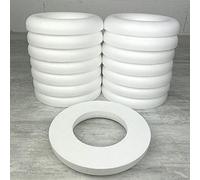 Lealoo Lot de 15 Demi Anneaux de 20 cm en Polystyrène, Couronne à Dos Plat de 3 cm de Haut