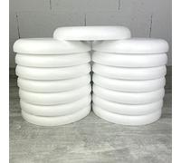Lealoo Lot de 15 Demi Anneaux de 25 cm en Polystyrène, Couronne à Dos Plat de 3,6 cm de Haut