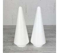Lealoo Lot de 2 Cônes en Polystyrène à Pied, 22 cm, Base 6 cm, pour Décorer Sapins, Macarons, Choux