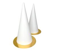 LEALOO Lot de 2 Cones en polystyrène Plein, Hauteur 40 cm, Diamètre de base 18 cm, Présentoir à macarons, plateaux doré réversible