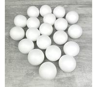 Lealoo Lot de 20 Boules polystyrène Styropor diam. 6 cm/60mm, Sphères Styro Blanc densité Pro