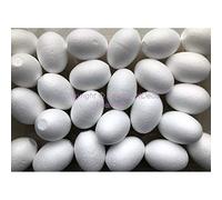 Lealoo Lot de 25 Petits Oeufs en polystyrène Plein, Hauteur 4,5 cm, diamètre 32mm