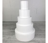 Lealoo Pièce montée en Polystyrène, 50 cm de Haut, Base Ø 30cm à 10cm, 5 étages Wedding Cake Haute densité