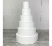 Lealoo Pièce montée en Polystyrène, 60 cm de Haut, Base Ø 35cm à 10cm, 6 étages Wedding Cake Haute densité