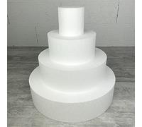 Lealoo Pièce montée en Polystyrène, Base diam. 40 cm, 4 étages, Haut. Totale 40 cm, Wedding Cake Haute densité