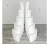 Lealoo Pièce montée en polystyrène coupée en 2 Parties, Base Ø 30cm à 10cm, Hauteur Totale 50 cm, Dummy pour gâteau Styropor