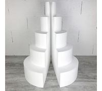 Lealoo Pièce montée en polystyrène coupée en 2 Parties, Base Ø 50cm à 10cm, Hauteur Totale 75 cm, Dummy pour gâteau Styropor
