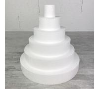 Lealoo Pièce montée Haut. 30 cm en polystyrène, Base Ø 30cm à 5cm, 6 disques de 5cm de Haut, pour gâteau Styropor