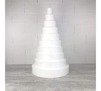 Lealoo Pièce montée Wedding Cake Hauteur 100 cm, Base Ø 60cm à 10cm, 10 étages en Polystyrène