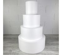 Lealoo Pièce montée Wedding Cake Hauteur 60 cm, Base Ø 50cm à 20cm, 4 disques de 15cm de Haut en Polystyrène
