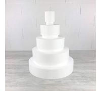 Lealoo Pièce montée Wedding Cake, Hauteur 62 cm, Base Ø 50cm à 10cm, 5 étages en Polystyrène