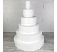 Lealoo Pièce montée Wedding Cake, Hauteur 75 cm, Base Ø 60cm à 10cm, 6 étages en Polystyrène