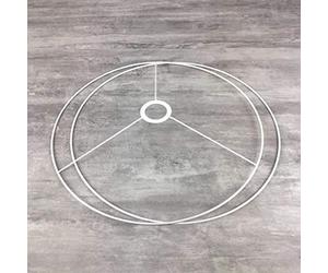 Lealoo Set d'Ossature Diamètre 40cm pour Abat-Jour, Grands Anneaux Ronds Epoxy Blanc, pour Douille diam 40mm E27