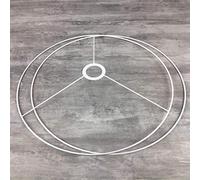 Lealoo Set d'Ossature Diamètre 50 cm pour Abat-Jour, Grands Anneaux Ronds Epoxy Blanc, pour Douille diam 40mm E27