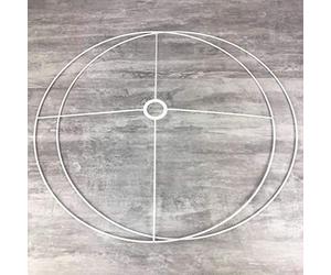 Lealoo Set d'Ossature Diamètre 90 cm pour Abat-Jour XXL, Anneaux Ronds Epoxy Blanc, pour Douille diam 40mm E27