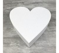 Lealoo Socle Plat Coeur 2D en polystyrène, Diamètre 25 cm x Epais. 7cm, Support Dummy en Styropor Blanc