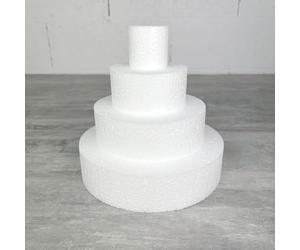 Lealoo Très petite pièce montée Haut. 20 cm en polystyrène, Base Ø 20cm à 5cm, 4 disques de 5cm de Haut, Dummy pour gâteau Styropor