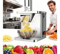 lealovengzh Coupe-LéGumes éLectrique, Trancheuse Professionnelle 250W avec Lames Et Moules à DéS De 6/8/9/12/15 Mm, Hachoir Automatique en Acier Inoxydable pour Fruits Et LéGumes, Domestique