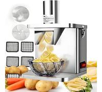 lealovengzh Coupe-LéGumes Et Fruits éLectrique Automatique De Qualité Professionnelle - avec 5 Lames + Trancheuse/RâPe - Moteur De 250 W, Construction en Acier Inoxydable - pour Traiteurs