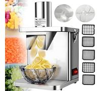 lealovengzh Coupe-LéGumes/Trancheuse/RâPe éLectrique 250w | Hachoir Automatique pour Fruits Et LéGumes + DiamèTre : 76x60mm | Machine De DéCoupe Robuste pour Usage Commercial Et Domestique