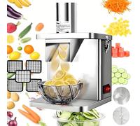 lealovengzh Hachoir à LéGumes éLectrique | Coupe-LéGumes éLectrique Automatique Robuste avec 5 Lames + Trancheuse/RâPe - Moteur 250w, Construction en Acier Inoxydable - pour Restauration