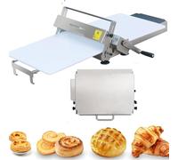 lealovengzh Laminoir à PâTe à Croissants,Laminoir à PâTe Pliable, Machine Manuelle en Acier Inoxydable 2025 pour Boulangeries Et PâTisseries, Planche à Laminer Et éPaisseur RéGlable 0 à 25mm. B