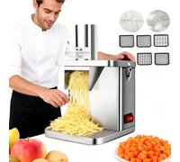 lealovengzh Robot Culinaire éLectrique, 250w Coupe-LéGumes Trancheuse RâPe,Usage Domestique Et Professionnel, Hachoir à LéGumes Robuste - DiamèTre D'EntréE 70x60mm, 5 Lames Interchangeables