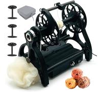 lealovengzh Rouet éLectrique MéNager,Kit De Filage éLectrique Domestique, avec PéDale Et 3 Bobines - Machine à Filer Automatique 800 TR/Min pour Laine, Poils De Chien Et Fibres Black