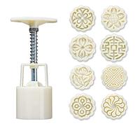LEAMALLS 9 pièces Tampons pour Biscuits Emporte pièces Mooncake Moule Main Presse Cookie avec Fleur Timbre décoration gâteaux de Pâtisserie Ustensile