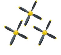 LEAMBE Lot de 3 hélices à 4 Lames de Rechange pour Avion télécommandé Compatible avec P51 Mustang et P40 Warhawk