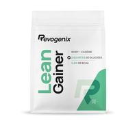 LEAN GAINER | Protéines avec Whey + Caséine | Glucides avec Farine d’avoine + Maltodextrine | Gainer Prise de Masse Musculation sèche | Riche en BCAA | Doypack de 2 kg Saveur Vanille | REVOGENIX