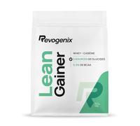 LEAN GAINER | Protéines avec Whey + Caséine | Glucides avec Farine d’avoine + Maltodextrine | Gainer Prise de Masse Musculation sèche | Riche en BCAA | Doypack de 2 kg Saveur Chocolat | REVOGENIX