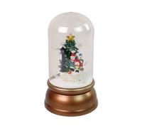 LEAN Toys Dôme de Noël avec neige et musique, Père Noël, or