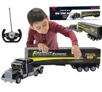 Lean Toys Tir Télécommandé Radiocommandé pour enfants Camion Réservoir Grand 48 cm avec remorque et télécommande