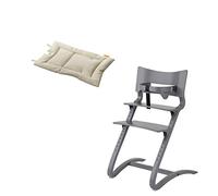 Leander Chaise haute pour enfant avec arceau bébé et coussin vanille Gris