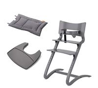 Leander Chaise haute pour enfant avec arceau et plateau gris laqué gris
