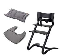 Leander Chaise haute pour enfant avec arceau et plateau gris laqué noir